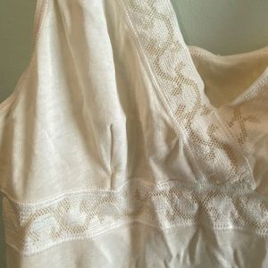 Vintage Cotton Bodysuit with Lace Detailing